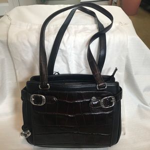 Brown black leather Brighton purse